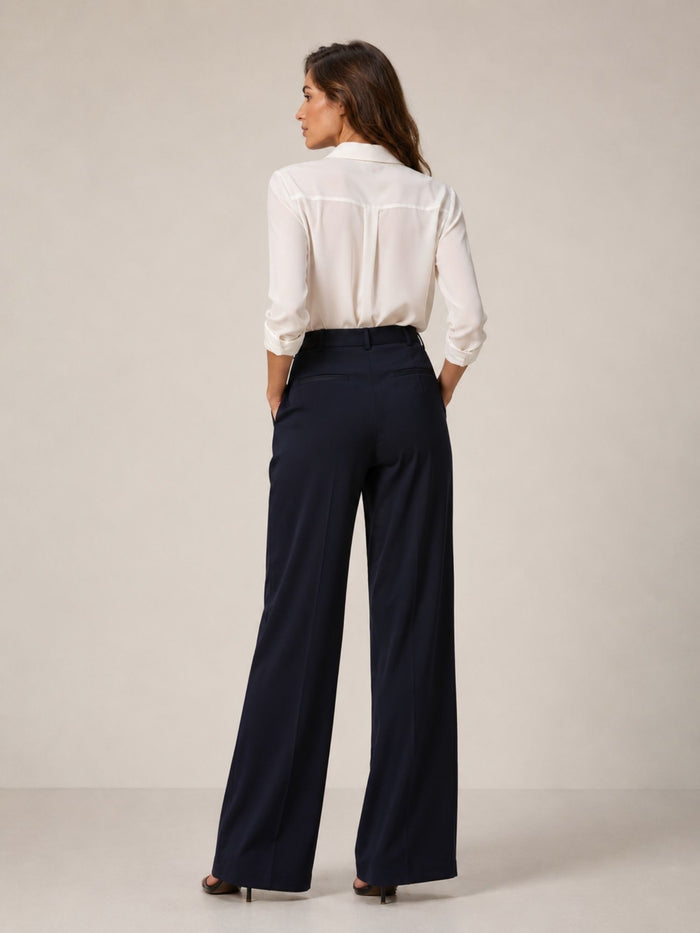 Bogilvy - LIV 2.0. - Damenstoffhose mit weichem Griff, Mid-Waist, Navy