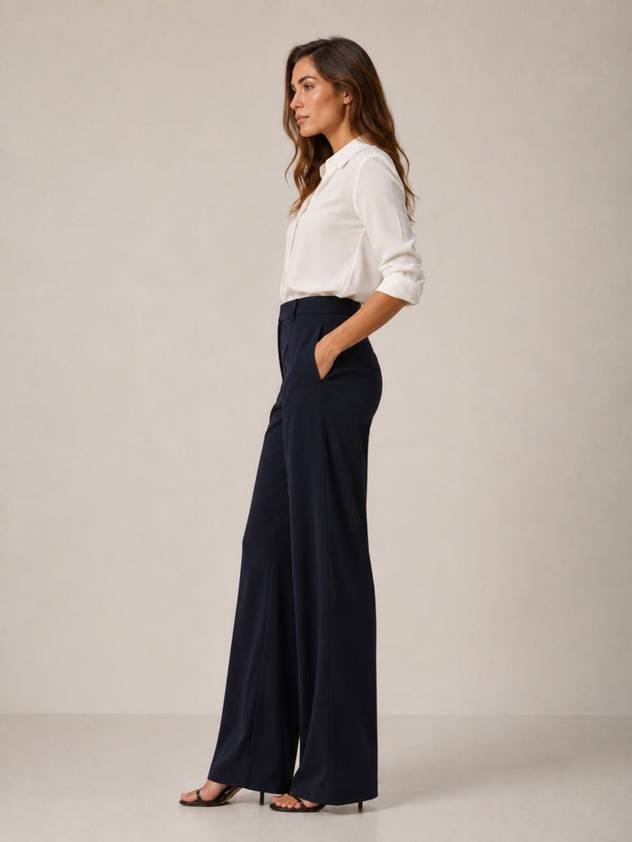 Bogilvy - LIV 2.0. - Damenstoffhose mit weichem Griff, Mid-Waist, Navy