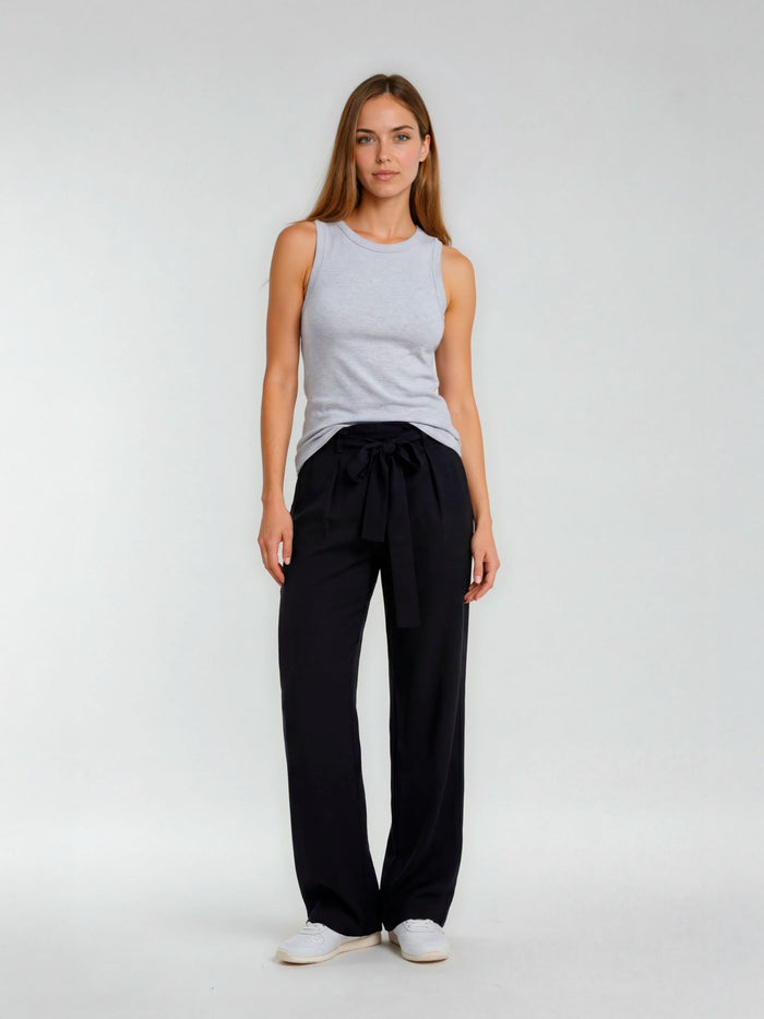 Bogilvy - MAGGY Palazzo, Sommerhose, High-Waist, Black