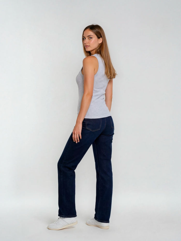BOGILVY - PAULA, Straight Fit, High Waist, Deep Blue