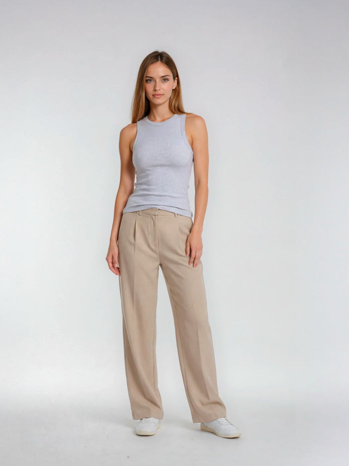 Bogilvy - PORTA, Wide-Leg, High-Waist, Beige