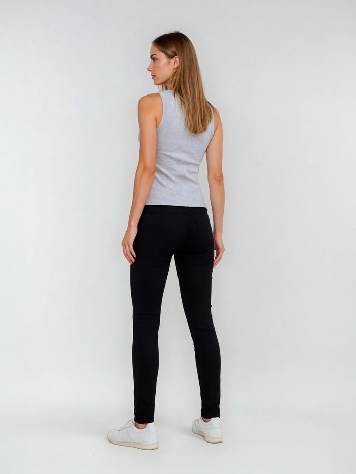 BOGILVY - SPIKE, Slim Fit, Mid-Waist, Black