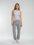 BOGILVY - STELLA, Straight Fit, Sweatpants, Mid Rise, Grey