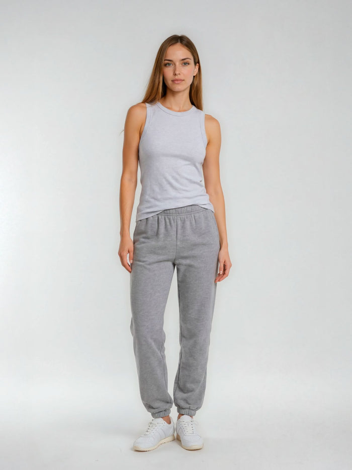 BOGILVY - STELLA, Straight Fit, Sweatpants, Mid Rise, Grey