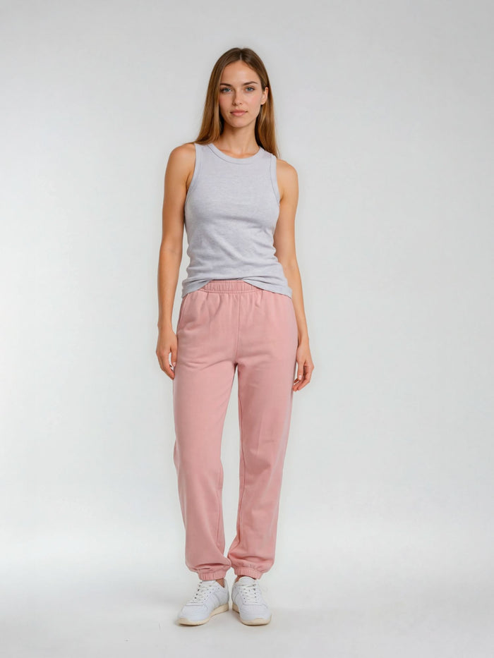 BOGILVY - STELLA, Straight Fit, Sweatpants, Mid Rise, Rosa