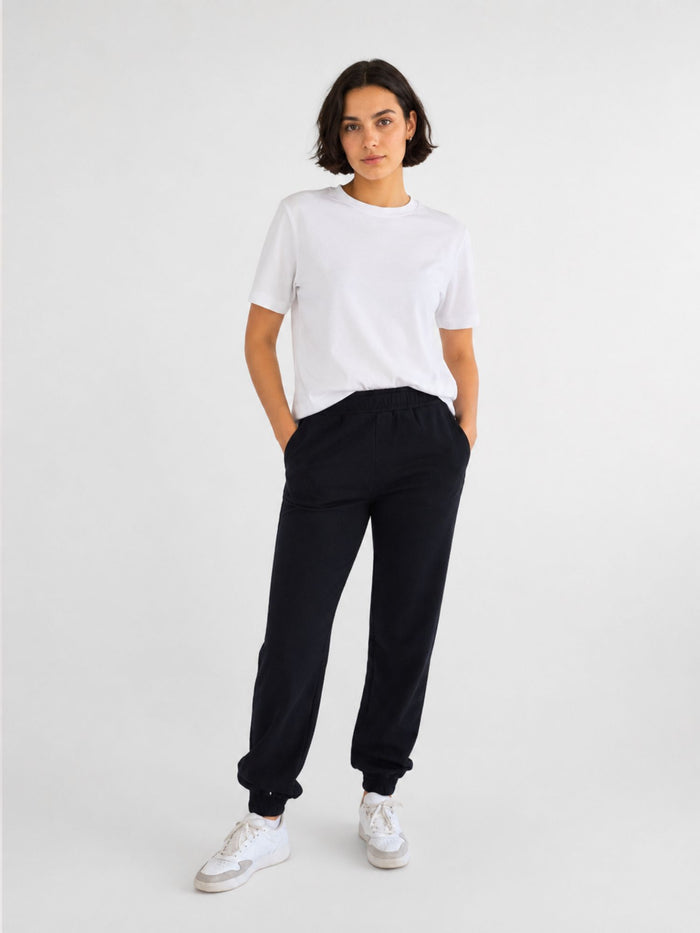 BOGILVY - STELLA, Straight Fit, Sweatpants mit Bündchen, High Waist, Black