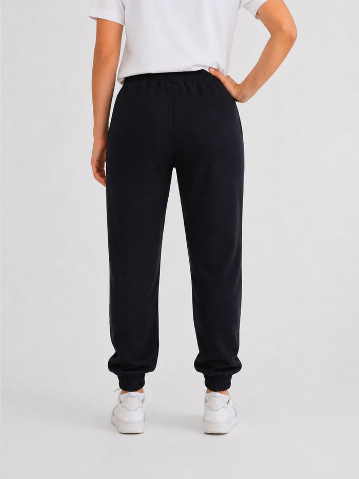 BOGILVY - STELLA, Straight Fit, Sweatpants mit Bündchen, High Waist, Black