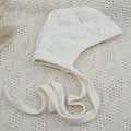 Bonnet en laine, soie et coton bio pour nourrissons Cosilana - Naturel