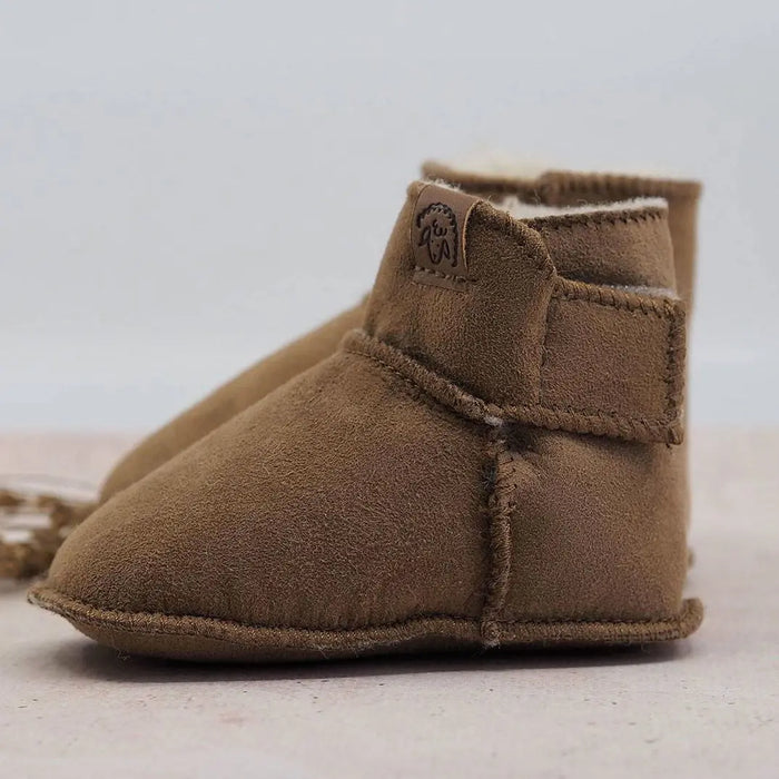 Bottines bébé en peau d’agneau KUSCHL Fellhof – Marron