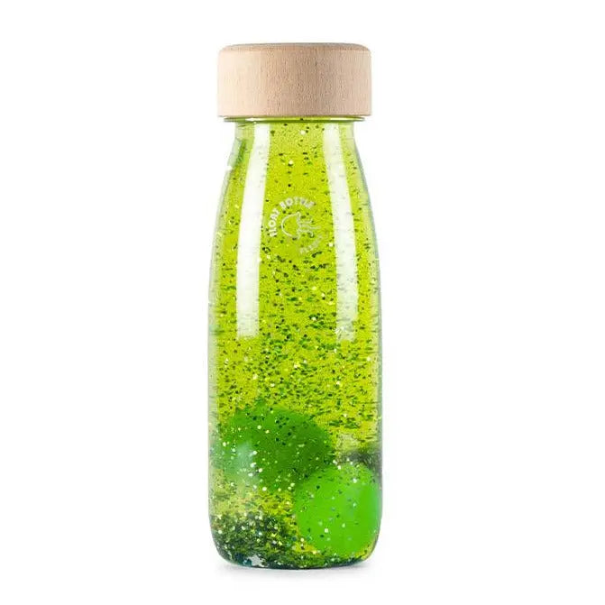 Bouteille sensorielle Petit Boum bouchon sécurisé coloris Vert