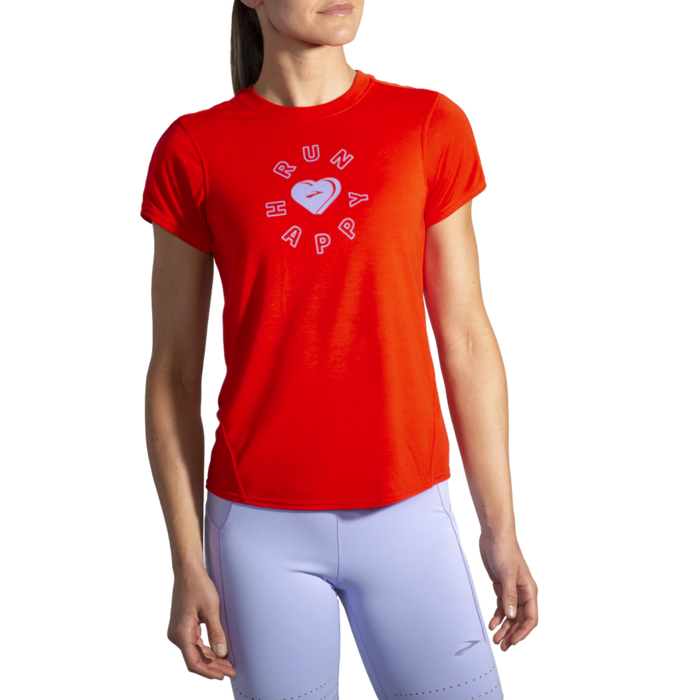 Brooks Run Happy Womens Short Sleeve Tee--City Sports