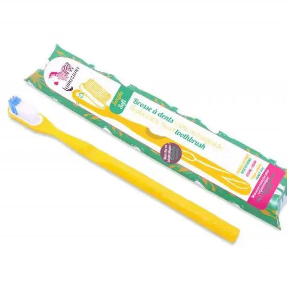 Brosse à dents écologique rechargeable Lamazuna Jaune-Medium