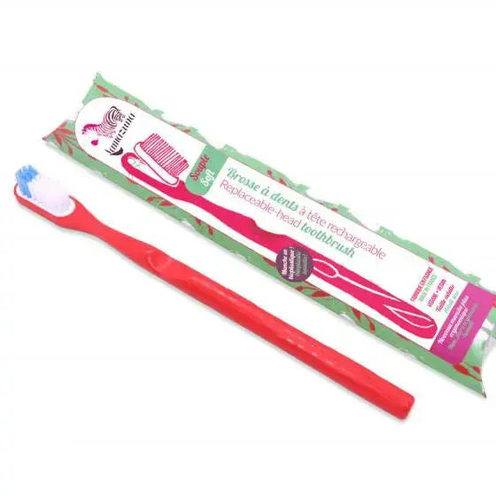 Brosse à dents écologique rechargeable Lamazuna Framboise-Medium