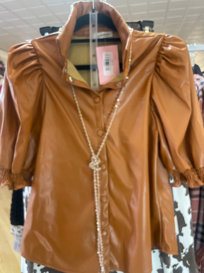 Camel Leather Top