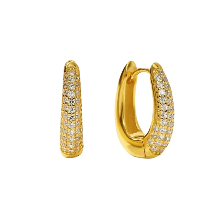 Celine Pavé Dome Hoop Earrings