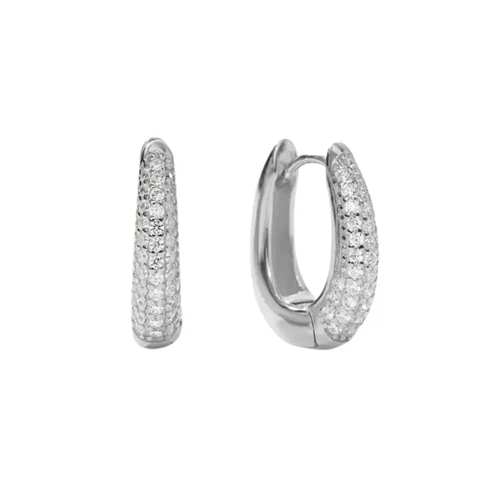 Celine Pavé Dome Hoop Earrings