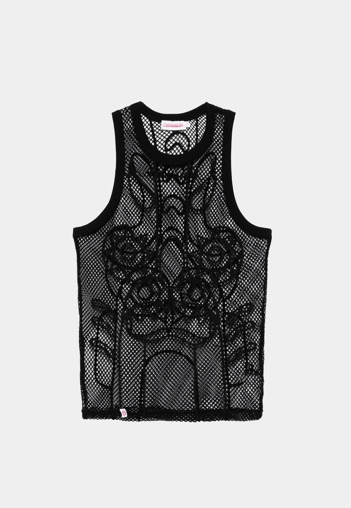 Charles Jeffery Loverboy Graphic Net Vest Black