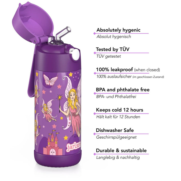 Charli Insulated Stainless Steel Straw Water Bottle, 350ml