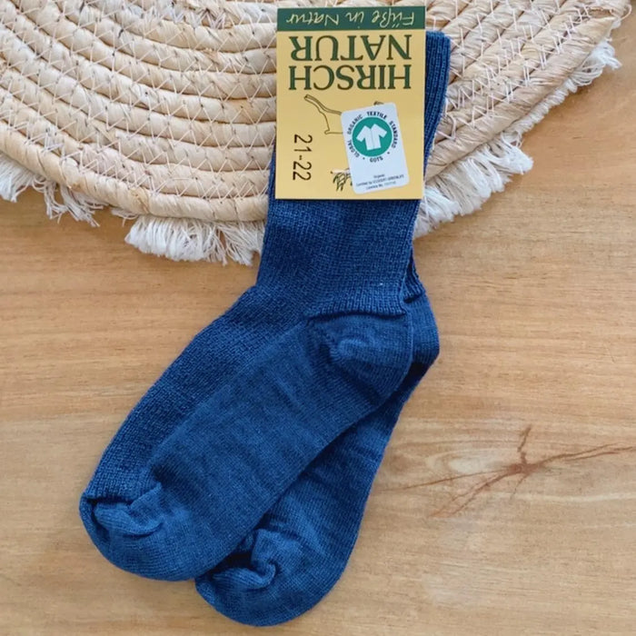 Chaussettes fines en laine et coton Hirsch Natur - Kids