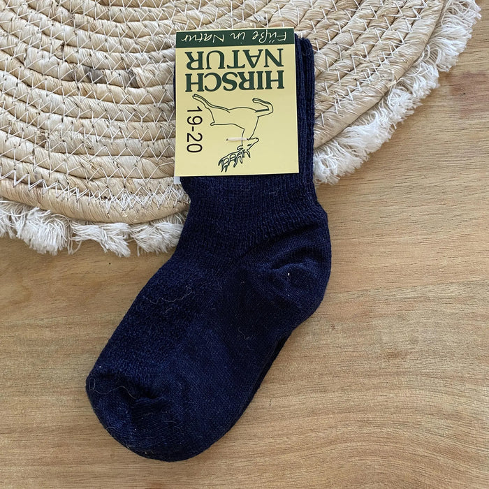 Chaussettes fines en laine et coton Hirsch Natur - Kids