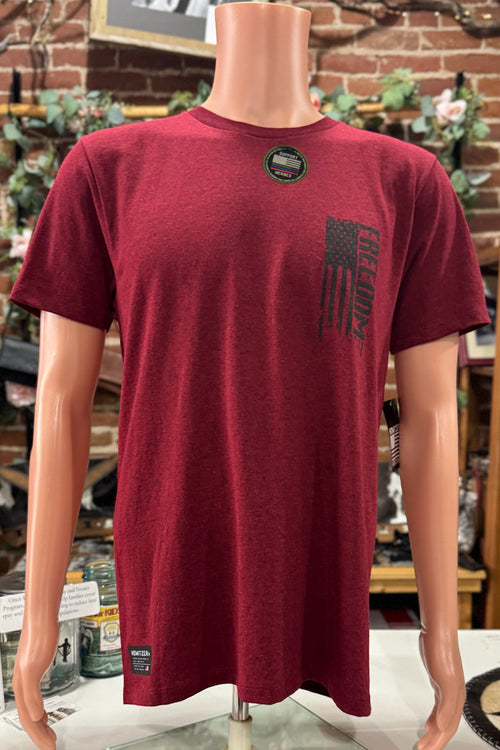 'Freedom' Tee by Howitzer Burgundy-Men's Graphic Tee-Howitzer-Gallop 'n Glitz- Women's Western Wear Boutique, Located in Grants Pass, Oregon
