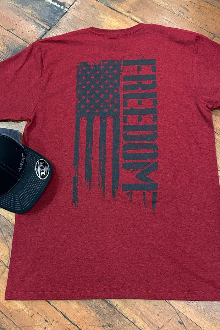 'Freedom' Tee by Howitzer Burgundy-Men's Graphic Tee-Howitzer-Gallop 'n Glitz- Women's Western Wear Boutique, Located in Grants Pass, Oregon