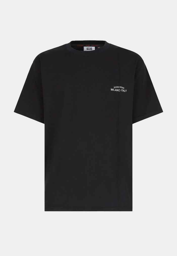 GCDS Embroidered Loose T-Shirt Black