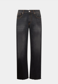 GCDS Wirdo Denim Straight Trousers Black