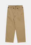 Beige MSGM pantalon button pants with button detail, luxury lifestyle brand style.